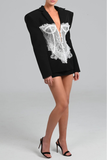Lace Corset Blazer - Black