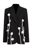 Rosette Lapel Collar Blazer