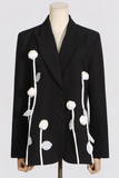 Rosette Lapel Collar Blazer