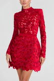 Long Sleeve Lace Mini Dress
