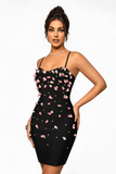 Floral Pearl Dress Black