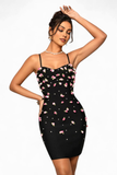 Floral Pearl Dress Black