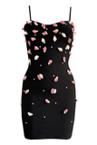 Floral Pearl Dress Black