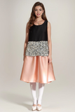Elegant Sequin Top And Satin Skirt Dress