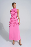 Sleeveless Rose Flower Maxi Dress