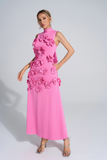 Sleeveless Rose Flower Maxi Dress