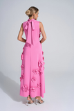 Sleeveless Rose Flower Maxi Dress