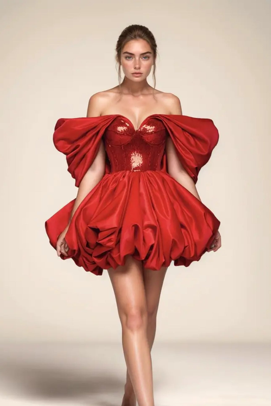 Off Shoulder Bubble Dress
