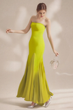Strapless A Line Maxi Dress Lime