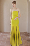 Strapless A Line Maxi Dress Lime
