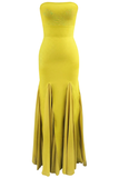 Strapless A Line Maxi Dress Lime