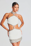 Sparkly Rhinestone Mini Bodycon Dress
