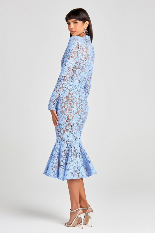 Blue Lace Long Dress