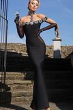 Choker Off The Shoulder Gown With Gloves