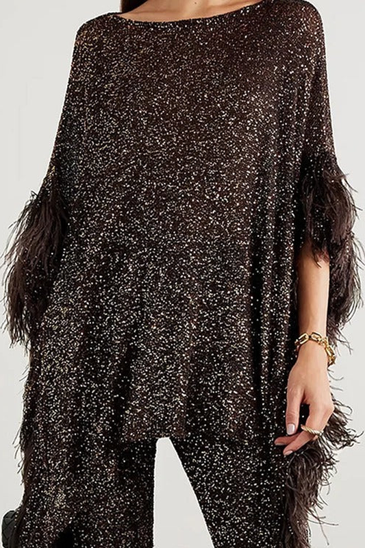 Sequin Tassel Pants Suit