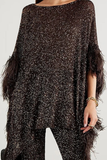 Sequin Tassel Pants Suit