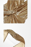 Gold Halter Sequin Jumpsuit