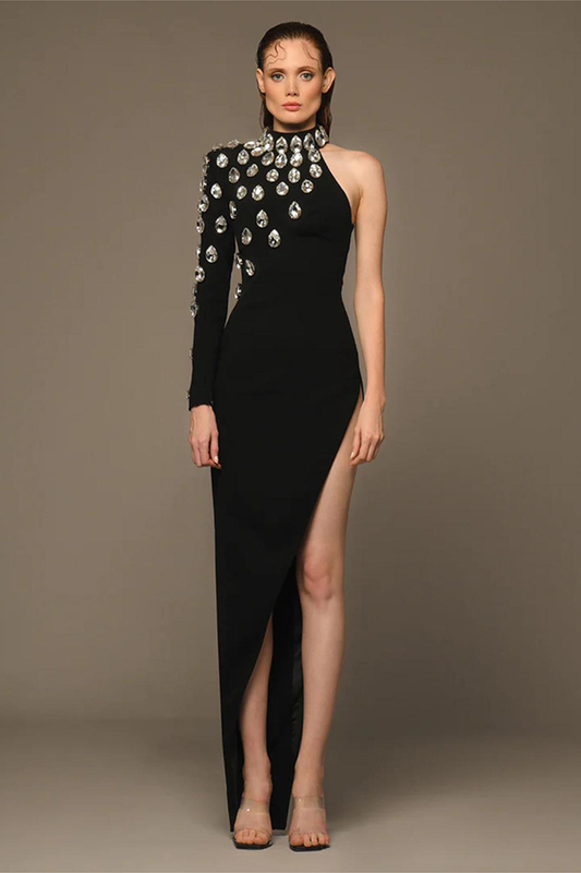 Frances One Shoulder Diamante Bandage Dress