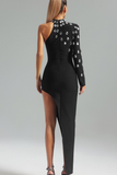 Frances One Shoulder Diamante Bandage Dress
