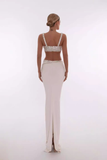 Beaded Crop Top And Skirt
