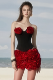 Flower Corset Two Piece Set