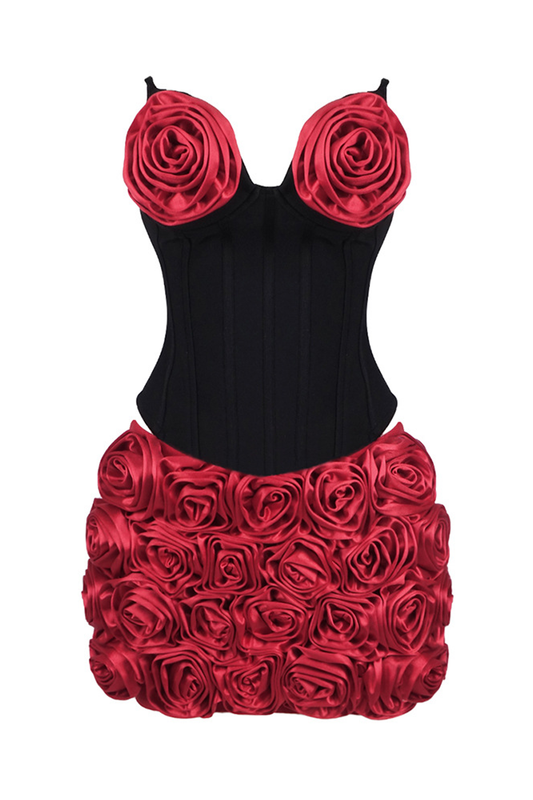 Flower Corset Two Piece Set