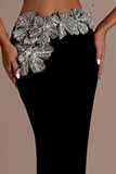 Diamonds Flowers Two Pieces Maxi Skirt Dress
