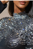 Long Sleeve Rhinestone Jumpsuit