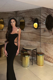 Black Sleeveless Gold Heart Charms Dress