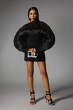 Balloon Sleeve Mesh Mini Dress