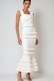 Ruffle Flower Maxi Dress