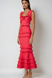 Ruffle Flower Maxi Dress