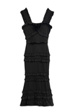 Ruffle Flower Maxi Dress