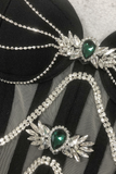 Black Jeweled Evening Gown