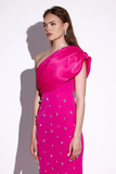 Pink Black Evening Stone Dress