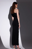Pink Black Evening Stone Dress