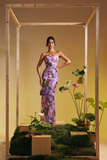 Strapless Sequin Embroidered Floral Maxi Dress