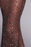 Long Sleeved Bodycon Embellished Maxi Dress