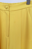 Yellow Double Breasted Pant Suit