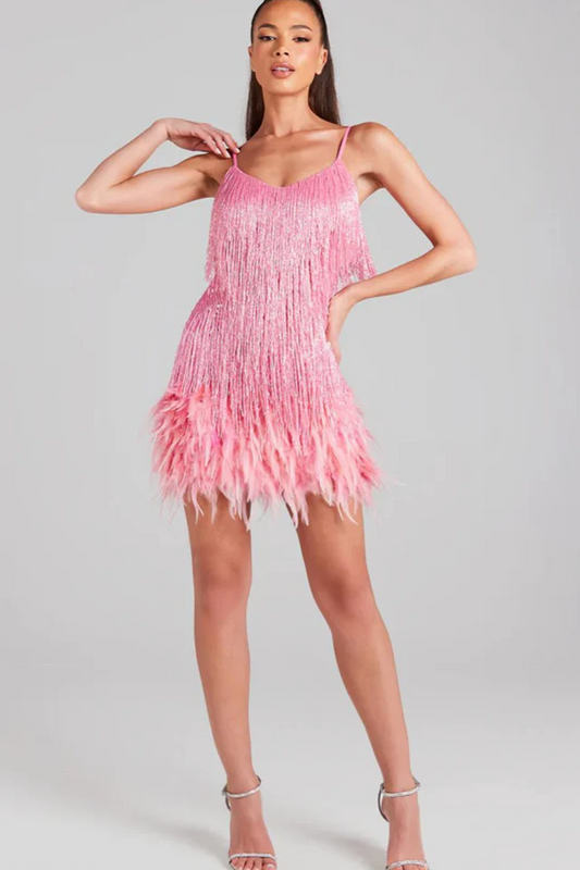 Tassel Feather Stitching Dress