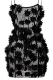 Floral Detail Mesh Dress Black
