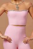 Bandage Pant & Top Suit In Pink
