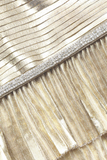 Gold Metallic V-Neck Maxi Dress