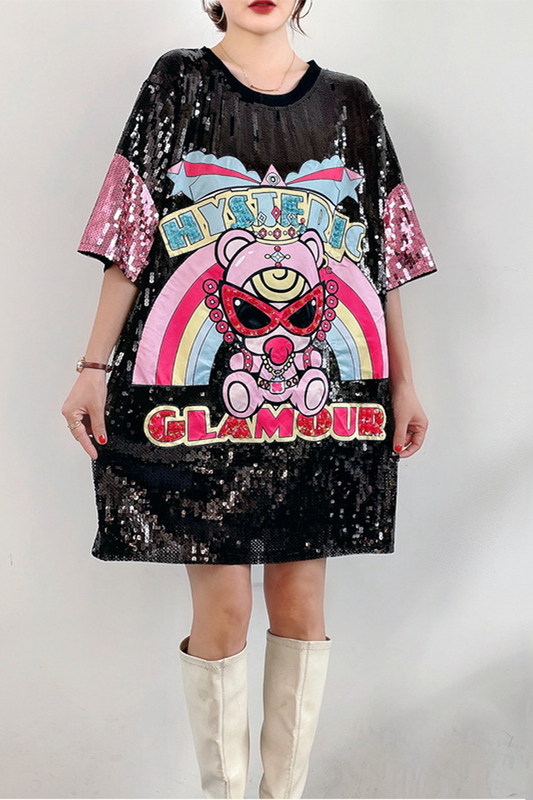 Cute Monster Sequin Dress