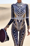 Long Sleeve Rhinestone Jumpsuit