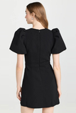 Elegant Round Neck Bubble Mini Dress