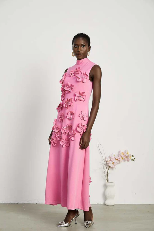 Pretty Flower Bouquet Long Dress