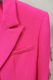 Oversized Blazer with Rhinestone Bowtie and Pearl