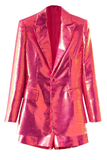 Long Sleeve Sequin Short Suit
