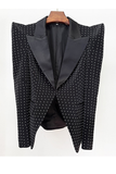 Diamond-embellished Lapel Blazer